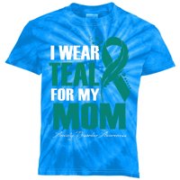 I Wear Teal For My Mom Anxiety Disorder Awareness Gift Kids Tie-Dye T-Shirt