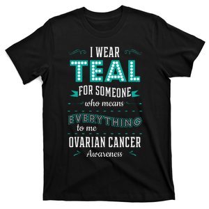 I Wear Teal Ovarian Cancer Awareness Carcinoma Gynecology T-Shirt