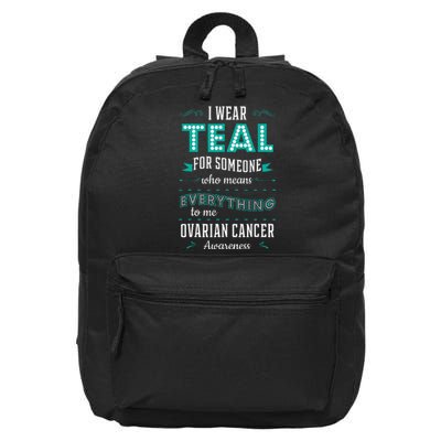 I Wear Teal Ovarian Cancer Awareness Carcinoma Gynecology 16 in Basic Backpack