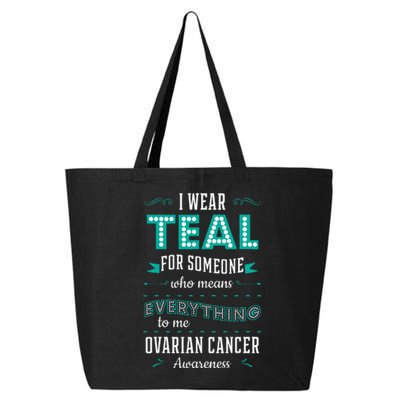 I Wear Teal Ovarian Cancer Awareness Carcinoma Gynecology 25L Jumbo Tote