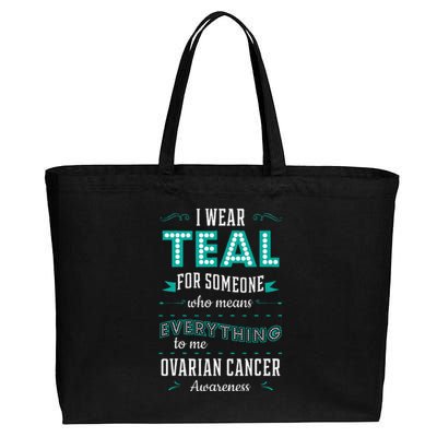 I Wear Teal Ovarian Cancer Awareness Carcinoma Gynecology Cotton Canvas Jumbo Tote