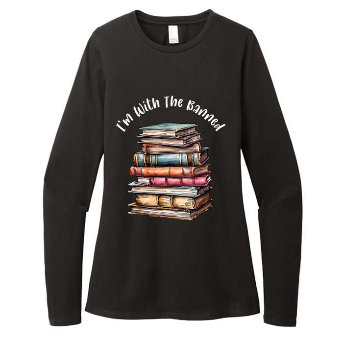 IM With The Banned Books Vintage Librarian Life Retro Womens CVC Long Sleeve Shirt