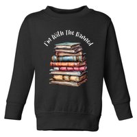 IM With The Banned Books Vintage Librarian Life Retro Toddler Sweatshirt