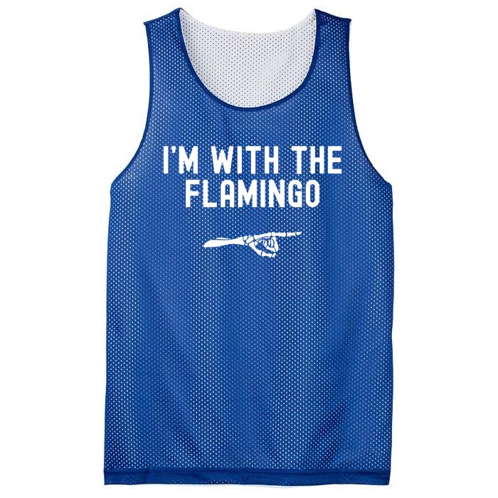 IM With The Flamingo Funny Halloween Spooky Skeleton Hand Funny Gift Mesh Reversible Basketball Jersey Tank