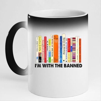 Im With The Banned Banned Books Reading Librarian Bookish 11oz Black Color Changing Mug