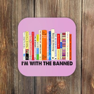 Im With The Banned Banned Books Reading Librarian Bookish Coaster