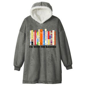 Im With The Banned Banned Books Reading Librarian Bookish Hooded Wearable Blanket