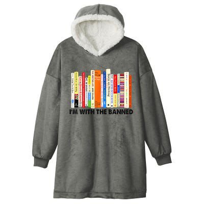 Im With The Banned Banned Books Reading Librarian Bookish Hooded Wearable Blanket