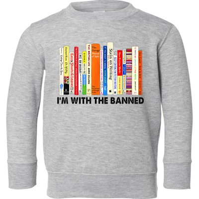 Im With The Banned Banned Books Reading Librarian Bookish Toddler Sweatshirt