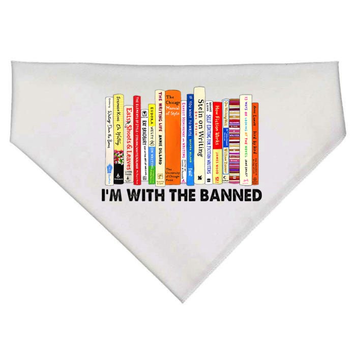 Im With The Banned Banned Books Reading Librarian Bookish USA-Made Doggie Bandana