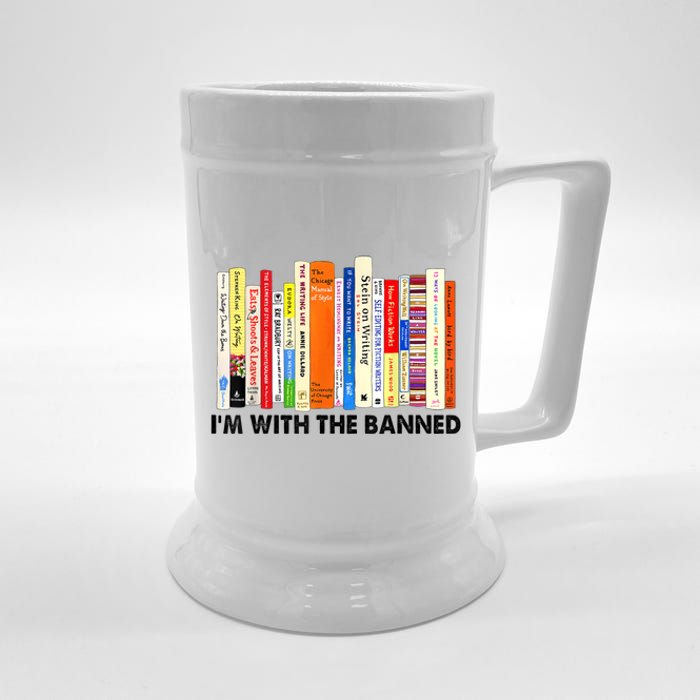 Im With The Banned Banned Books Reading Librarian Bookish Beer Stein