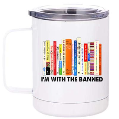 Im With The Banned Banned Books Reading Librarian Bookish 12 oz Stainless Steel Tumbler Cup