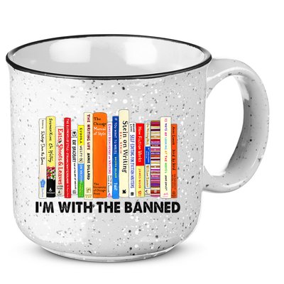 Im With The Banned Banned Books Reading Librarian Bookish 15oz Campfire Ceramic Mug