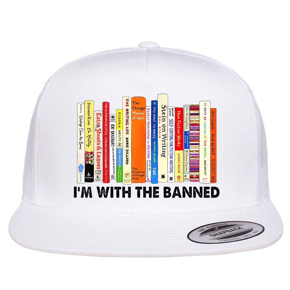 Im With The Banned Banned Books Reading Librarian Bookish Flat Bill Trucker Hat