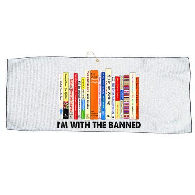 Im With The Banned Banned Books Reading Librarian Bookish Large Microfiber Waffle Golf Towel