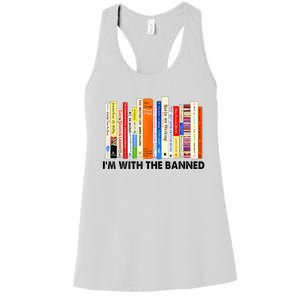 Im With The Banned Banned Books Reading Librarian Bookish Women's Racerback Tank