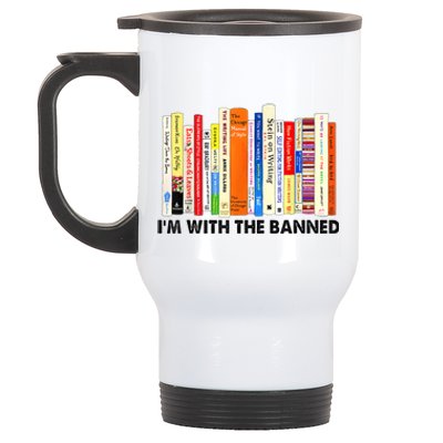 Im With The Banned Banned Books Reading Librarian Bookish Stainless Steel Travel Mug