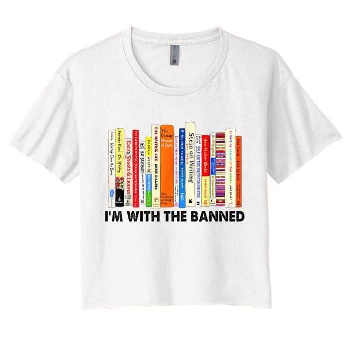 Im With The Banned Banned Books Reading Librarian Bookish Women's Crop Top Tee