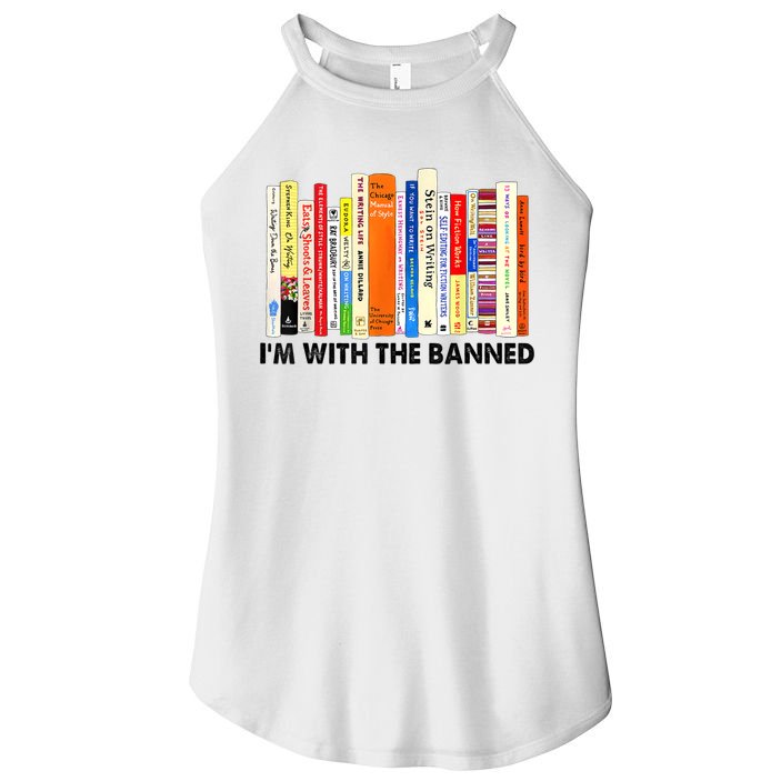 Im With The Banned Banned Books Reading Librarian Bookish Women's Perfect Tri Rocker Tank