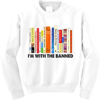 Im With The Banned Banned Books Reading Librarian Bookish Kids Sweatshirt