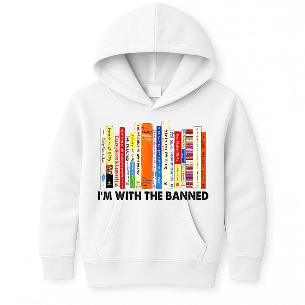 Im With The Banned Banned Books Reading Librarian Bookish Kids Hoodie