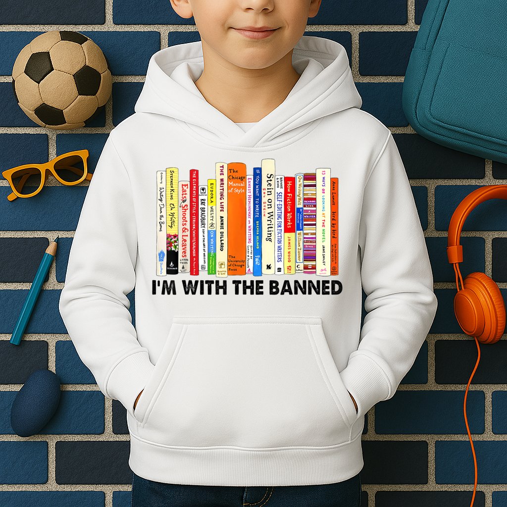 Im With The Banned Banned Books Reading Librarian Bookish Kids Hoodie