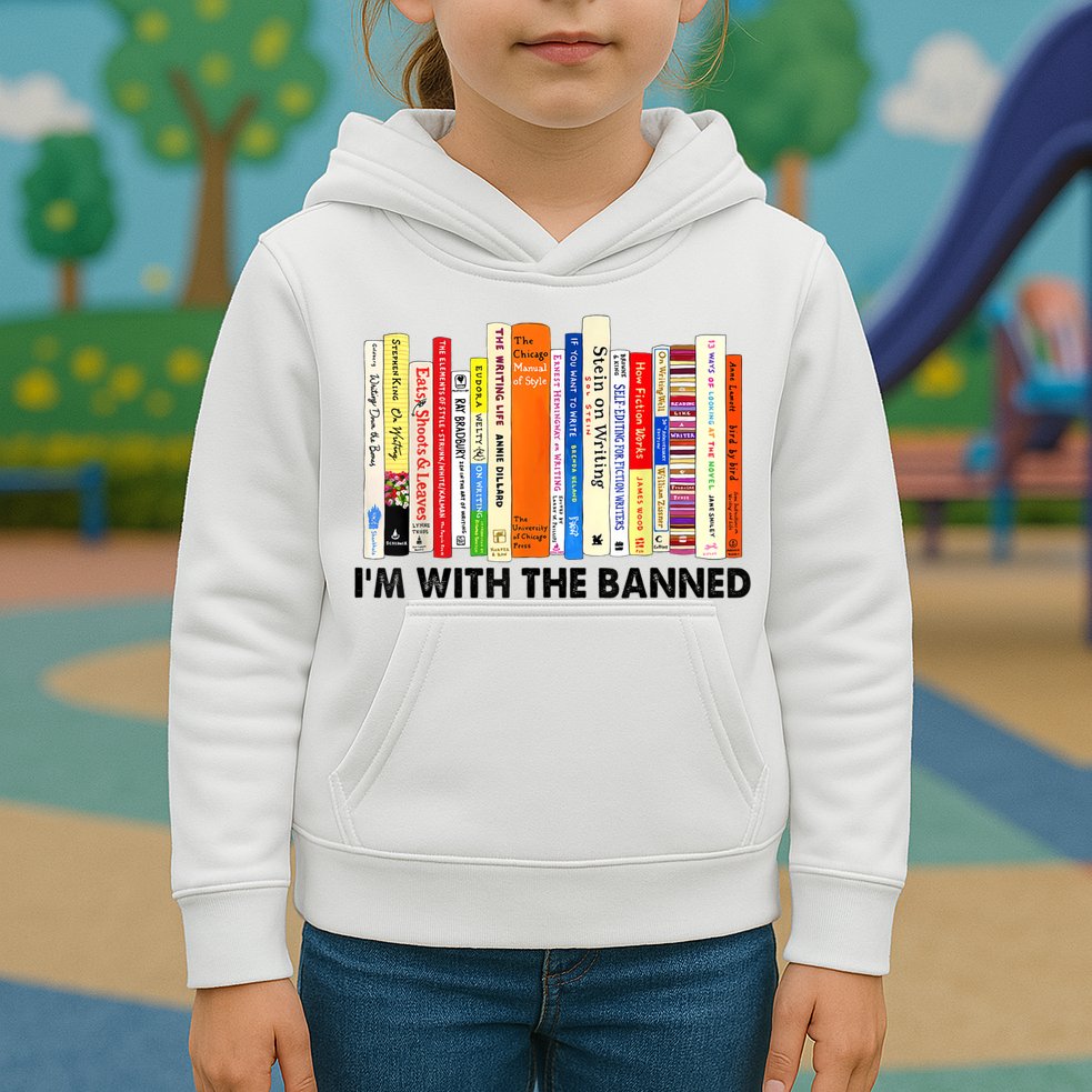 Im With The Banned Banned Books Reading Librarian Bookish Kids Hoodie