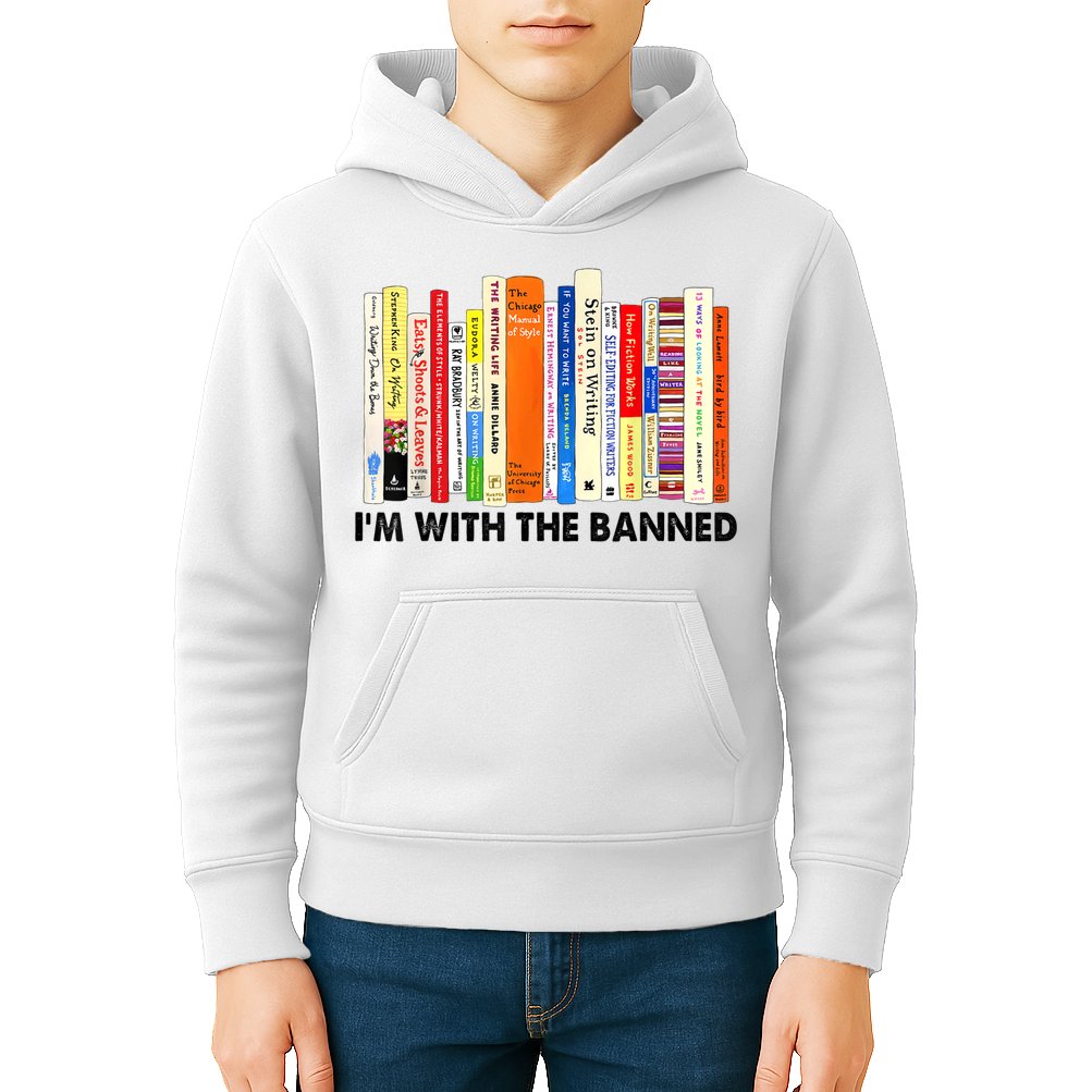 Im With The Banned Banned Books Reading Librarian Bookish Kids Hoodie