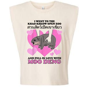 I Went To The Khao Kheow Zoo And Fell In Love With Moo Deng Garment-Dyed Women's Muscle Tee