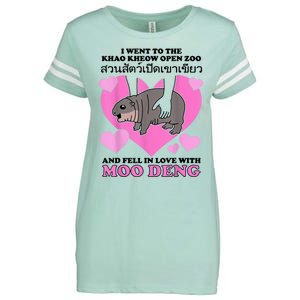 I Went To The Khao Kheow Zoo And Fell In Love With Moo Deng Enza Ladies Jersey Football T-Shirt