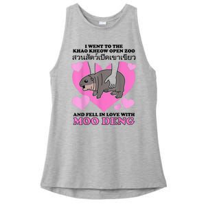 I Went To The Khao Kheow Zoo And Fell In Love With Moo Deng Ladies PosiCharge Tri-Blend Wicking Tank