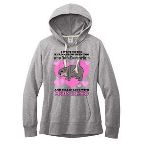 I Went To The Khao Kheow Zoo And Fell In Love With Moo Deng Women's Fleece Hoodie