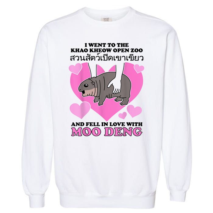 I Went To The Khao Kheow Zoo And Fell In Love With Moo Deng Garment-Dyed Sweatshirt