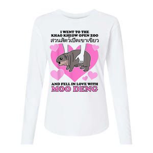 I Went To The Khao Kheow Zoo And Fell In Love With Moo Deng Womens Cotton Relaxed Long Sleeve T-Shirt