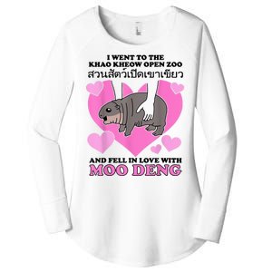 I Went To The Khao Kheow Zoo And Fell In Love With Moo Deng Women's Perfect Tri Tunic Long Sleeve Shirt