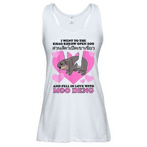 I Went To The Khao Kheow Zoo And Fell In Love With Moo Deng Ladies Essential Flowy Tank