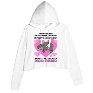 I Went To The Khao Kheow Zoo And Fell In Love With Moo Deng Crop Fleece Hoodie