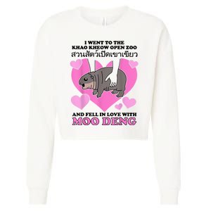 I Went To The Khao Kheow Zoo And Fell In Love With Moo Deng Cropped Pullover Crew