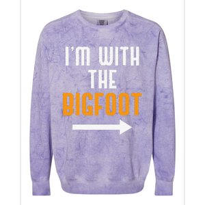 Im With The Bigfoot Costume Funny Halloween Couple Gift Colorblast Crewneck Sweatshirt