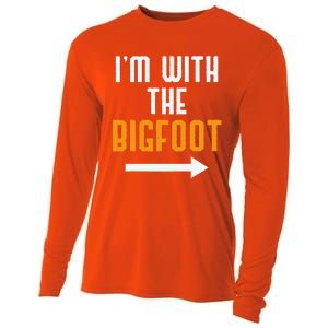 Im With The Bigfoot Costume Funny Halloween Couple Gift Cooling Performance Long Sleeve Crew