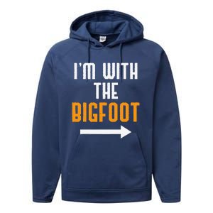 Im With The Bigfoot Costume Funny Halloween Couple Gift Performance Fleece Hoodie