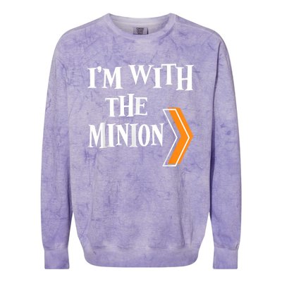 IM With The Minion Funny Couples Halloween Colorblast Crewneck Sweatshirt