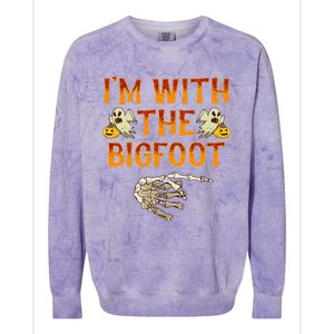 Im With The Bigfoot Costume Funny Halloween Couple Colorblast Crewneck Sweatshirt