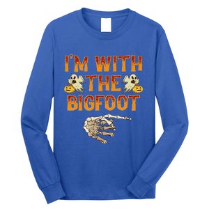 Im With The Bigfoot Costume Funny Halloween Couple Long Sleeve Shirt