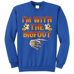 Im With The Bigfoot Costume Funny Halloween Couple Sweatshirt