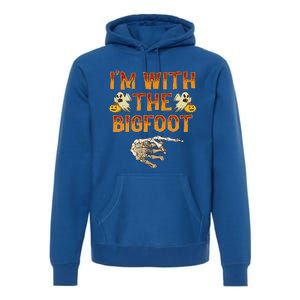 Im With The Bigfoot Costume Funny Halloween Couple Premium Hoodie