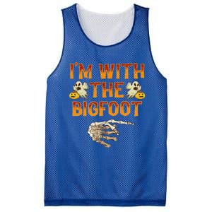 Im With The Bigfoot Costume Funny Halloween Couple Mesh Reversible Basketball Jersey Tank