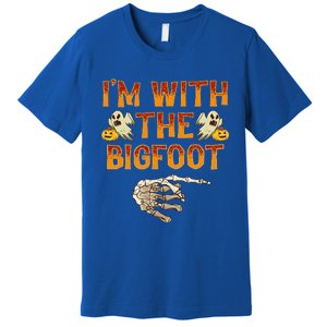 Im With The Bigfoot Costume Funny Halloween Couple Premium T-Shirt