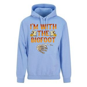 Im With The Bigfoot Costume Funny Halloween Couple Unisex Surf Hoodie