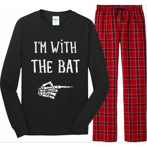 IM With The Bat Funny Matching Couple Costume Halloween Long Sleeve Pajama Set